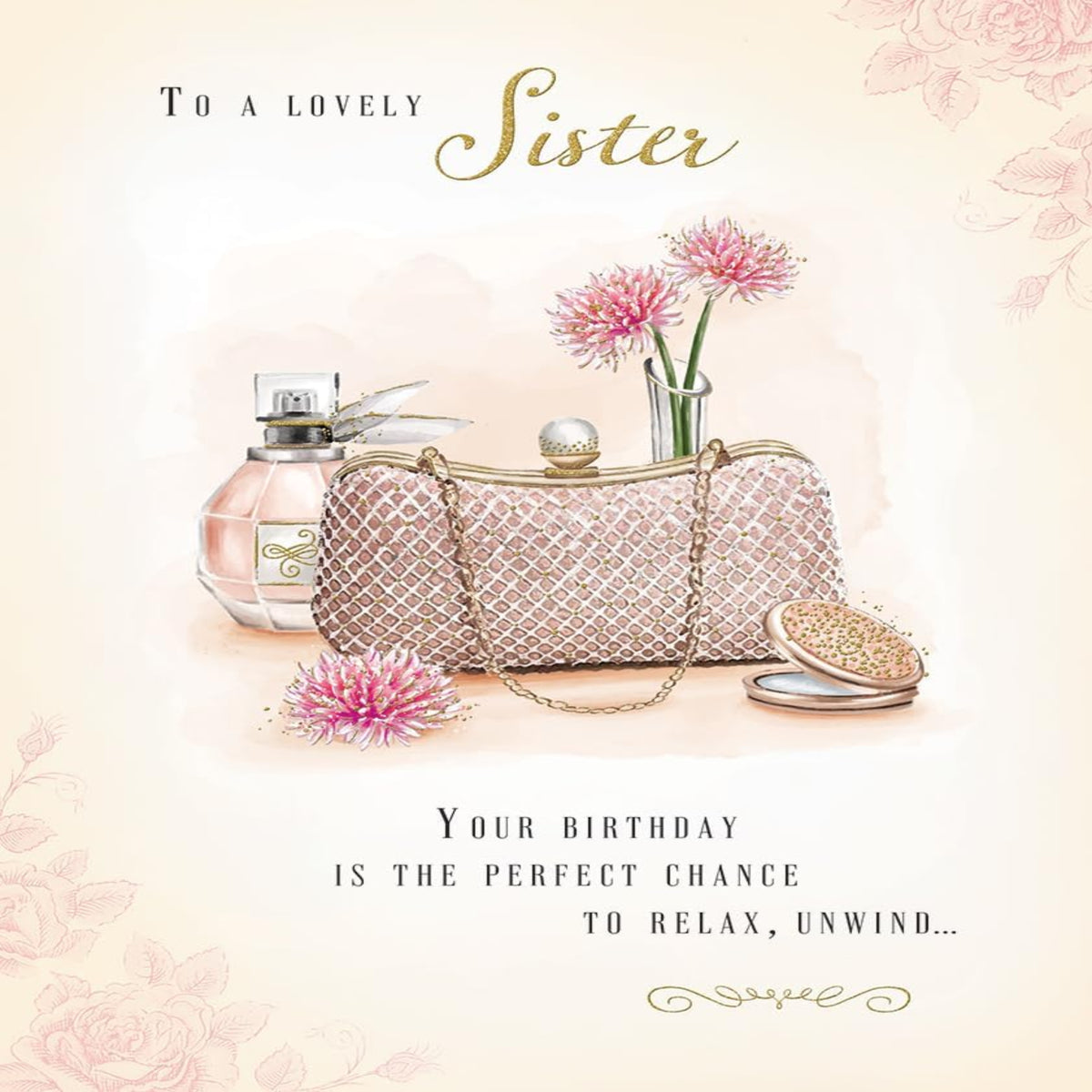 Piccadilly Greetings Sister Birthday Card with Handbag Design   -    8 x 6 inches