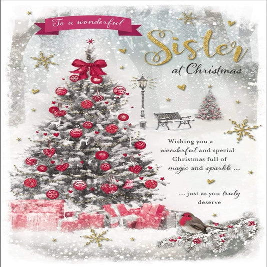 Piccadilly Greetings Sister Photo Christmas Card - 9 x 6 inches