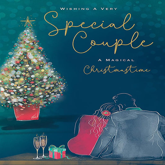 Piccadilly Greetings Special Couple Christmas Card   –   Classic Design  -   9  x  6  inches