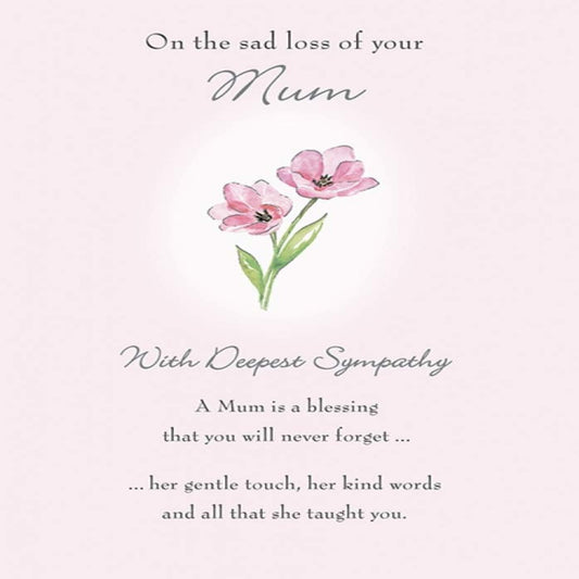 Piccadilly Greetings Sympathy Card for Mum  -  7 x 5 inches