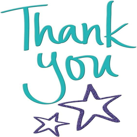 Piccadilly Greetings Thank You Card | Modern  -  white | blue | purple    -   8  x  6 inches