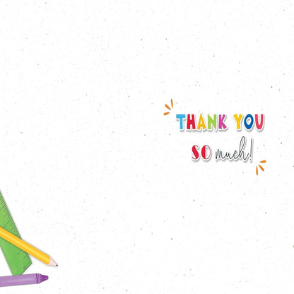 Piccadilly Greetings Thank You Teacher  -  Teaching Assistant Card with Notepad    -    8  x  6 inches