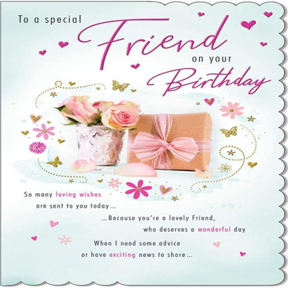 Piccadilly Greetings Traditional Birthday Card for Friend | Friend Birthday Card   -    9 x 6 inches