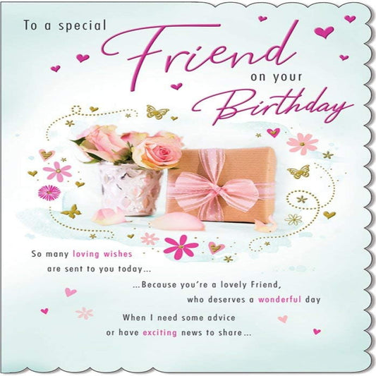 Piccadilly Greetings Traditional Birthday Card for Friend | Friend Birthday Card   -    9 x 6 inches