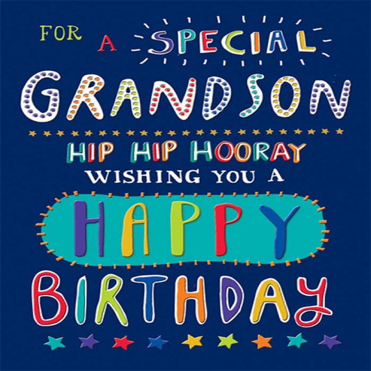 Piccadilly Greetings Traditional Birthday Card for Grandson   –   7  x  5 inches