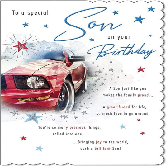 Piccadilly Greetings Traditional Birthday Card for Son   -   9  x  6 inches