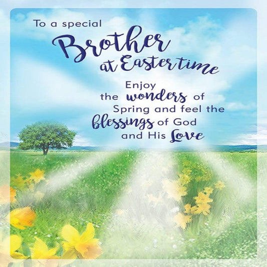 Piccadilly Greetings Traditional Easter Card for Brother  -   8 x 6 inches