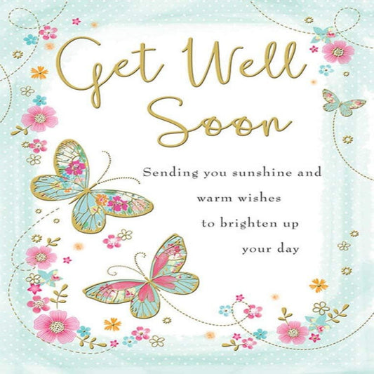 Piccadilly Greetings Traditional Get Well Card   -   8 x 6 inches