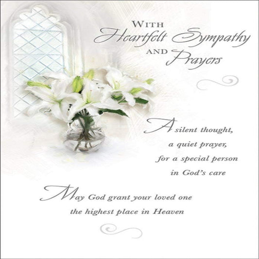 Piccadilly Greetings Traditional Sympathy Card  -   7 x 5 inches