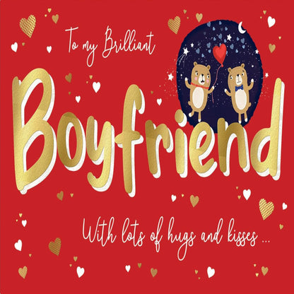 Piccadilly Greetings Valentine's Day Card for Boyfriend | To My Brilliant Boyfriend   -   9 x 6 inches
