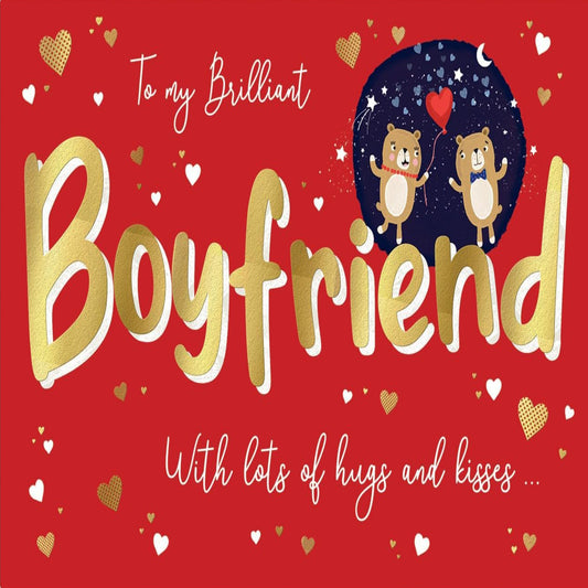 Piccadilly Greetings Valentine's Day Card for Boyfriend | To My Brilliant Boyfriend   -   9 x 6 inches