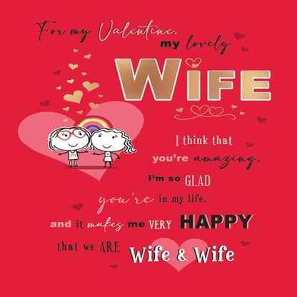 Piccadilly Greetings Valentine’s Day Card for Wife To Wife -   9   x   6  inches
