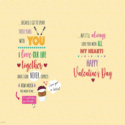 Piccadilly Greetings Valentine’s Day Card for Wife  -  9 x 6 inches