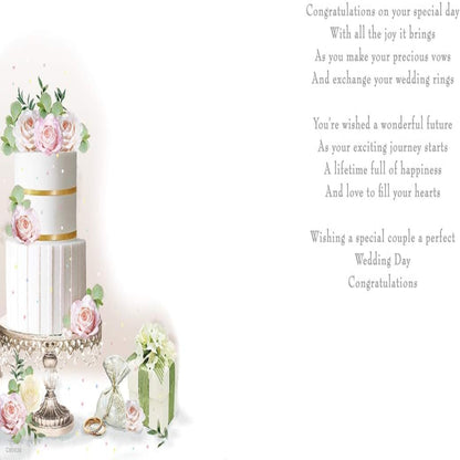 Piccadilly Greetings Wedding Congratulations Card  -   9 x 6 inches