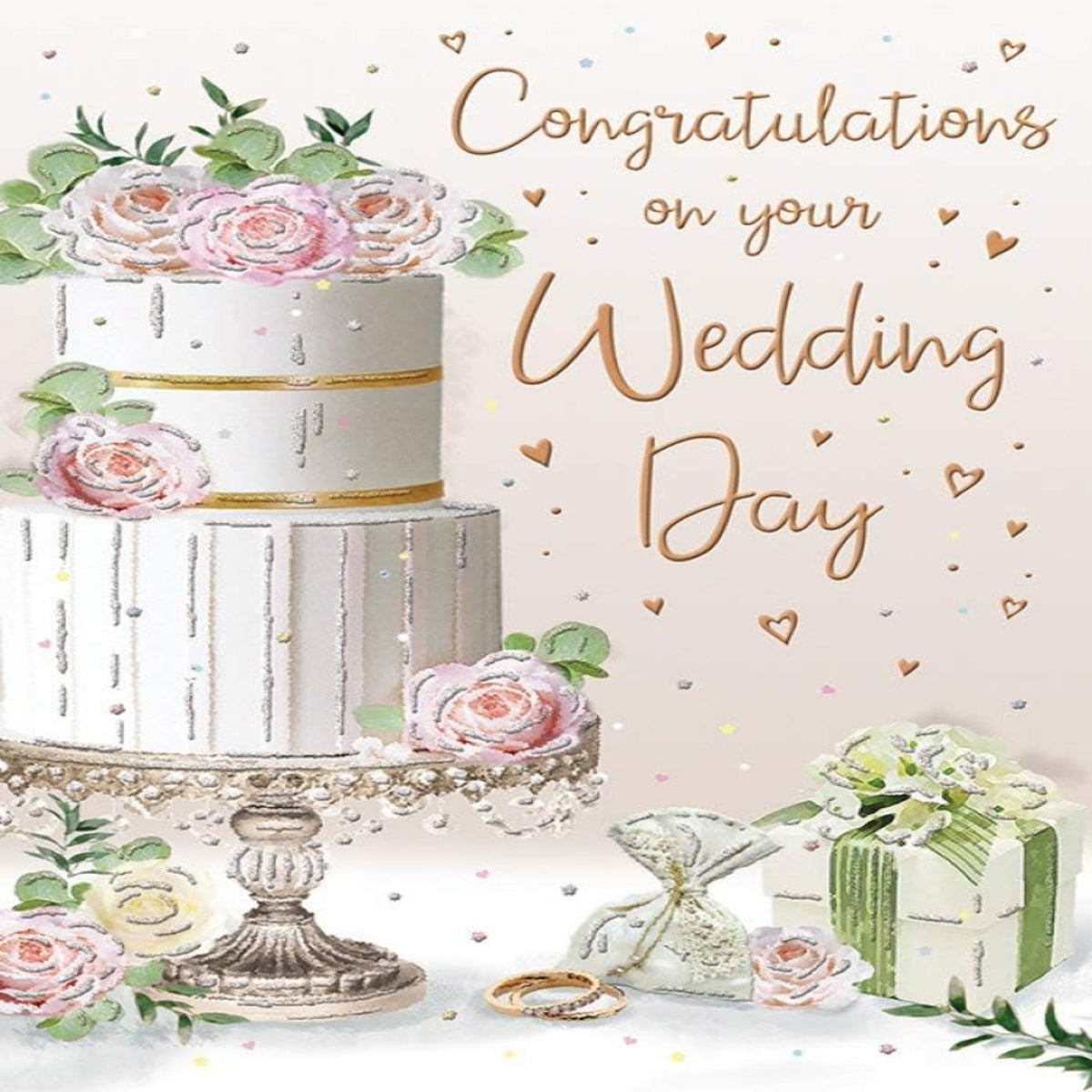 Piccadilly Greetings Wedding Congratulations Card  -   9 x 6 inches