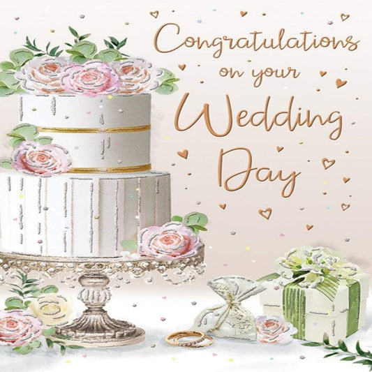 Piccadilly Greetings Wedding Congratulations Card  -   9 x 6 inches