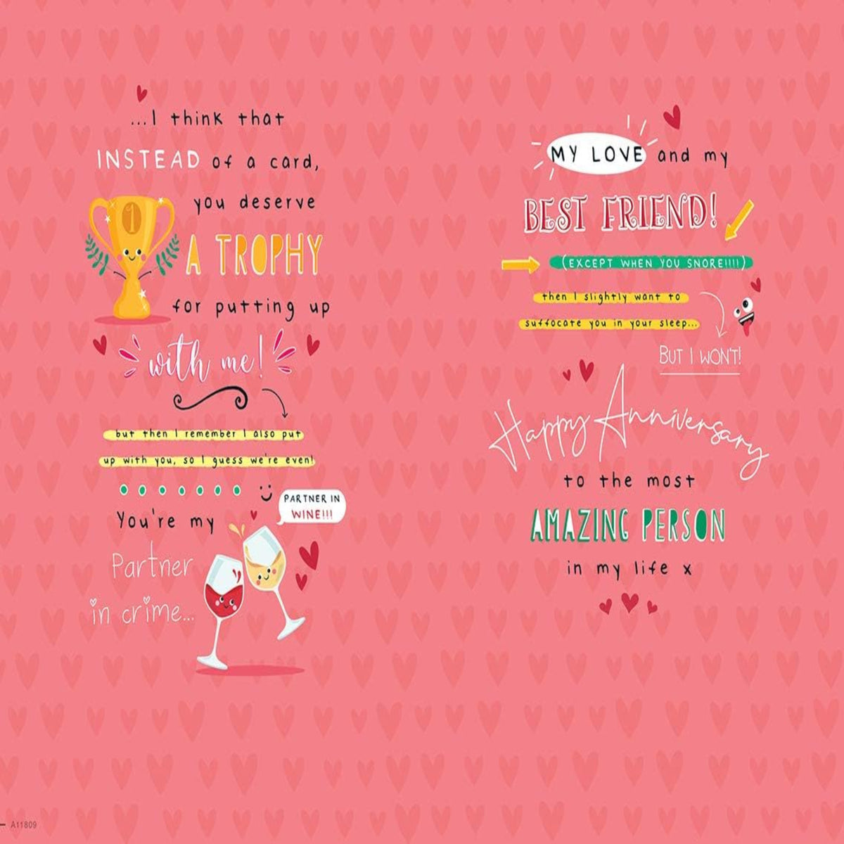 Piccadilly Greetings Whimsical Anniversary Card | Our Anniversary Greeting Card   -   9 x 6 inches