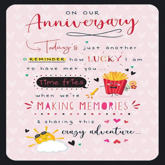 Piccadilly Greetings Whimsical Anniversary Card | Our Anniversary Greeting Card   -   9 x 6 inches
