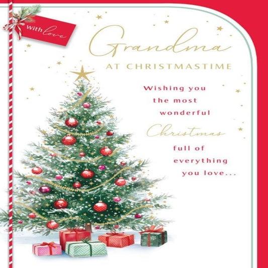 Piccadilly Greetings With Love Grandma Christmas Card  - 9 x 6 inches
