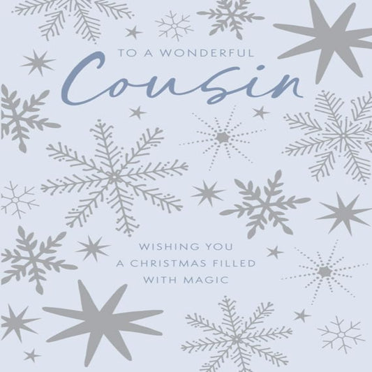 Piccadilly Greetings Wonderful Cousin Christmas Card  - 8 x 6 inches