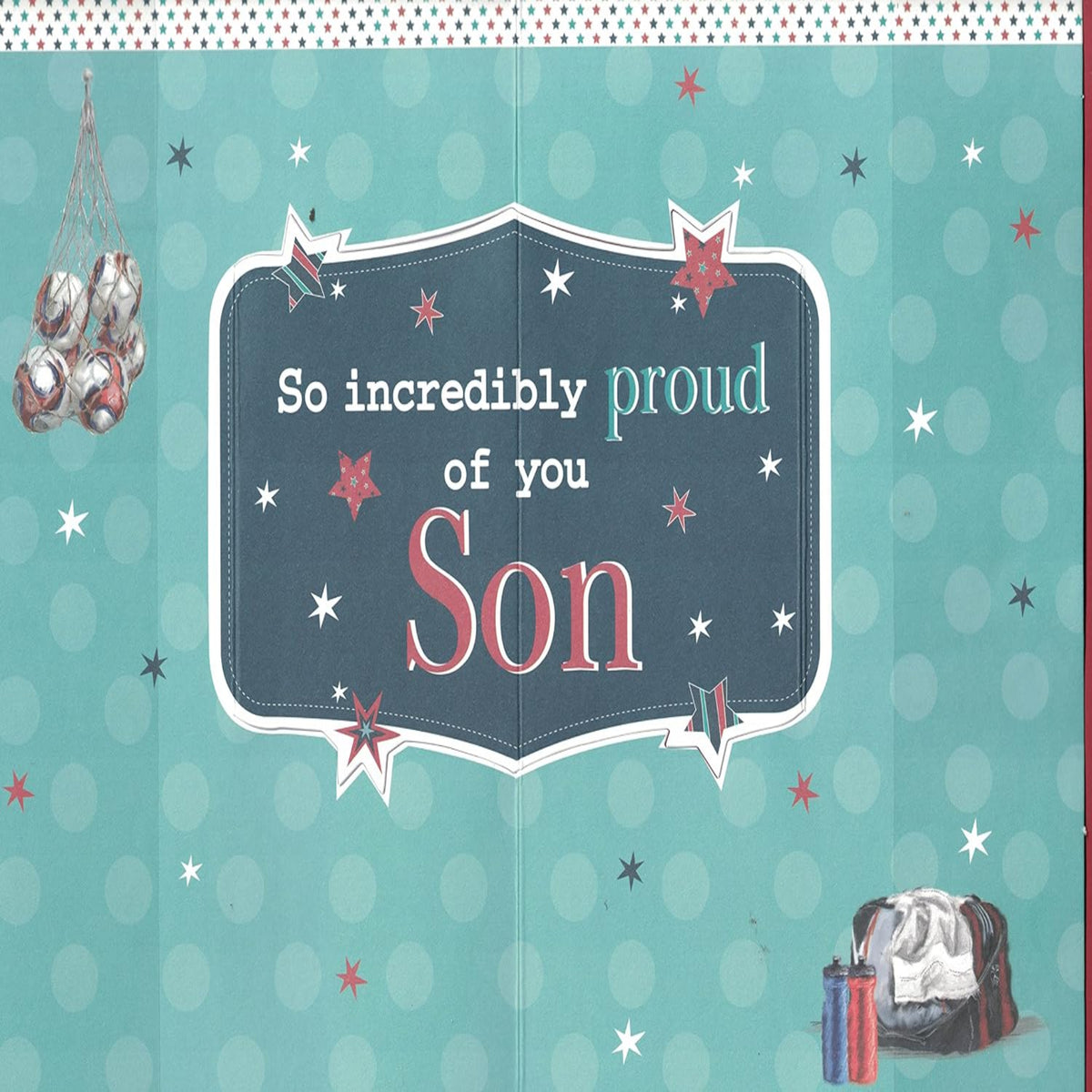 Prelude Fantastic Son Football Bear Pop Up Birthday Card  -  210  x  290 mm