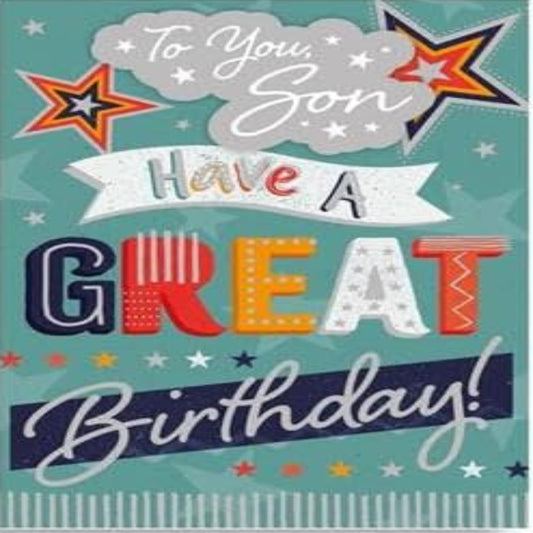 Prelude Happy Birthday Son Card Blue & White