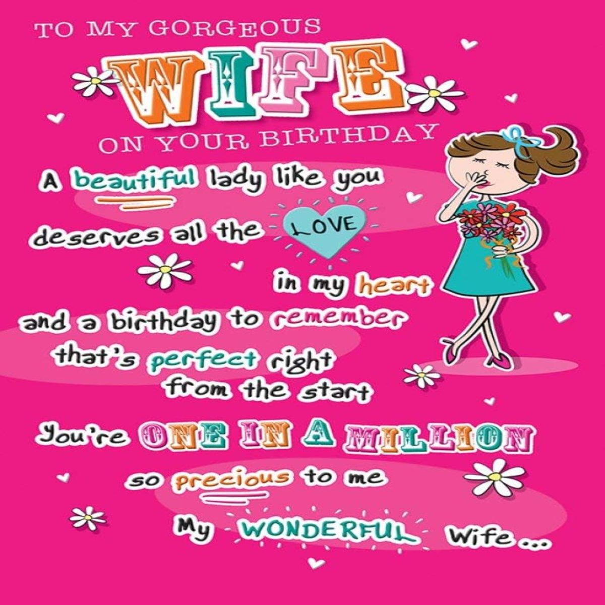 Regal Publishing Birthday Card Wife   -   9   x   6 inches
