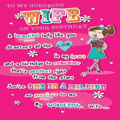 Regal Publishing Birthday Card Wife   -   9   x   6 inches