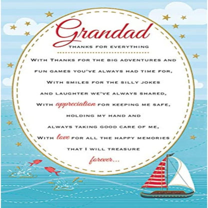 Regal Publishing Grandad Birthday Card | Heartfelt Wishes Sentimental Card   -   9 x 6 inches
