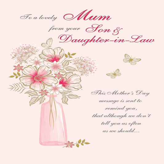 Regal Publishing Mother’s Day Card for Mum from Son & Daughter-in-Law  -  9 x 6 inches