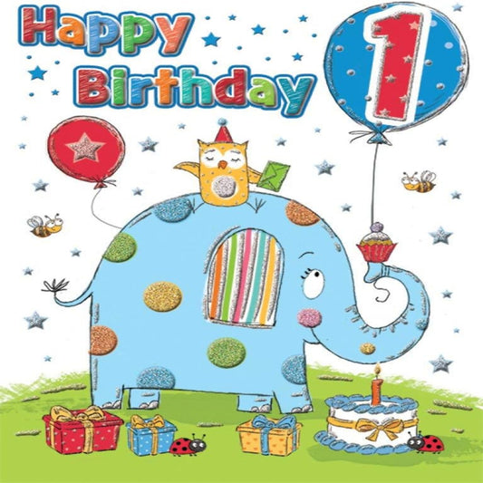Regal Publishing 1st Birthday Card for Boy | Age 1 Greeting Card   -   8 x 6 inches