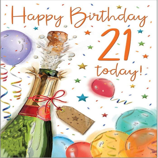 Regal Publishing 21st Birthday Card for Him    -    9   x  6 inches