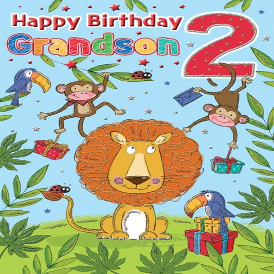 Regal Publishing 2nd Birthday Card for Grandson   –    Blue   -    9   x   6   inches
