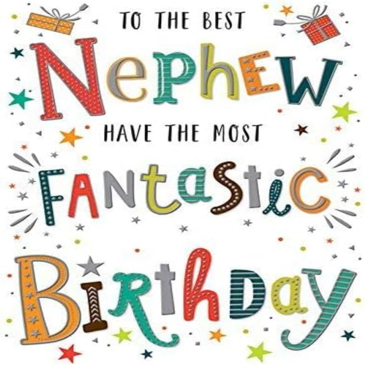 Regal Publishing  3 x Modern Nephew Birthday Card    -    8   x   6 inches