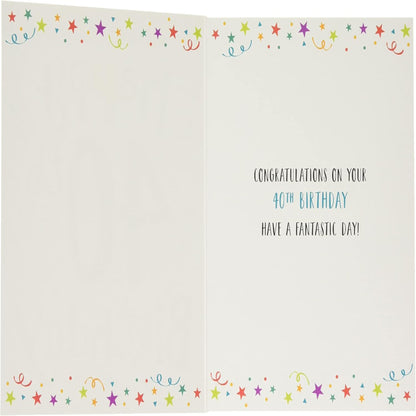 Regal Publishing 40th Birthday Card  -  Modern Milestone Age 40  -   8  x  6 inches