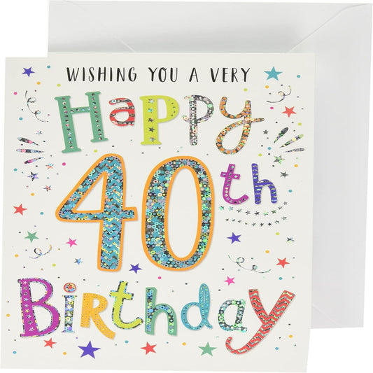 Regal Publishing 40th Birthday Card  -  Modern Milestone Age 40  -   8  x  6 inches