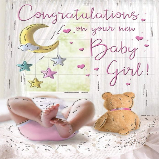 Regal Publishing Baby Girl Card | New Baby Card   -    9 x 6 inches