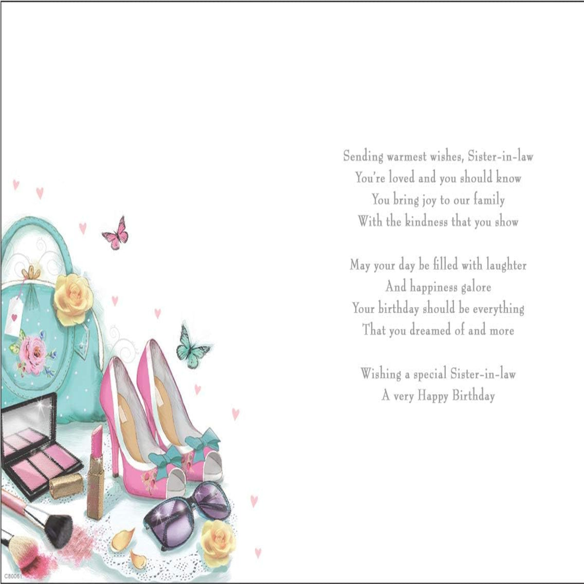 Regal Publishing Birthday Card for Sister-in-Law | Floral Birthday Greeting Card    -   yellow|green|pink|grey|peach   -   9  x  6 inches