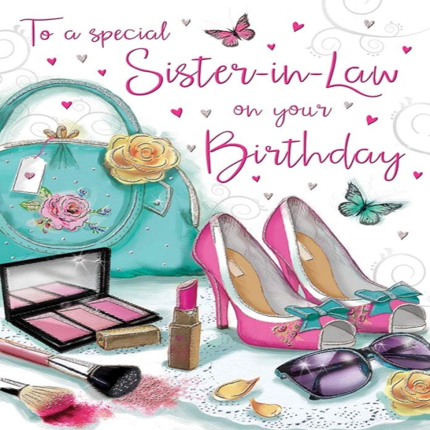Regal Publishing Birthday Card for Sister-in-Law | Floral Birthday Greeting Card    -   yellow|green|pink|grey|peach   -   9  x  6 inches