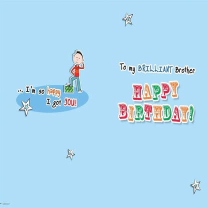 Regal Publishing Brother Birthday Card   -   9 x 6 inches