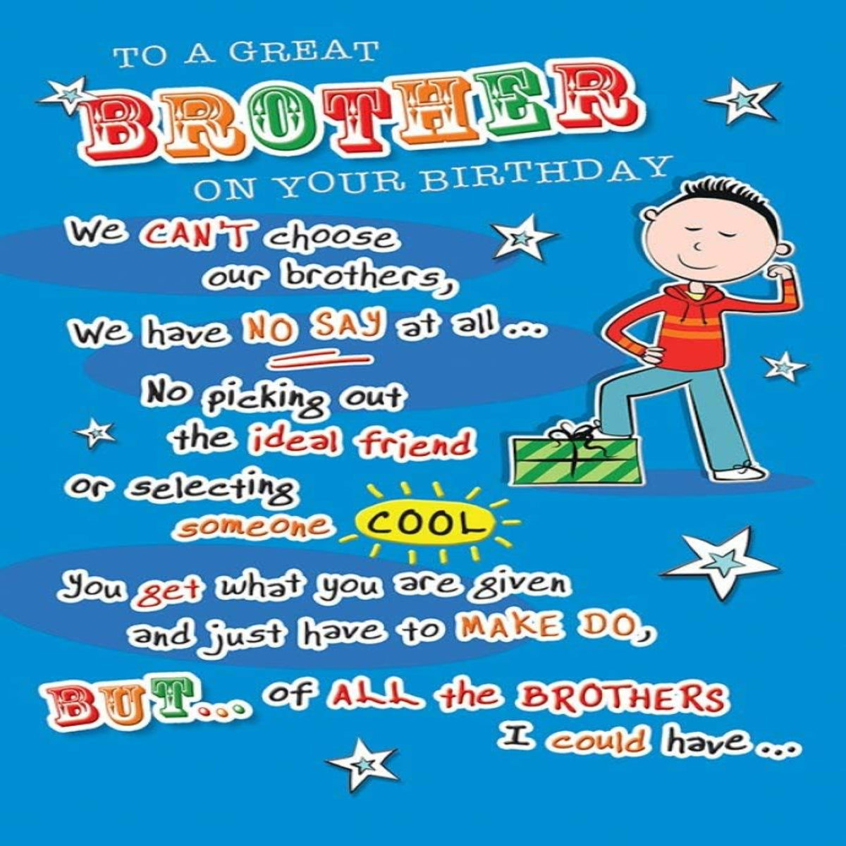 Regal Publishing Brother Birthday Card   -   9 x 6 inches