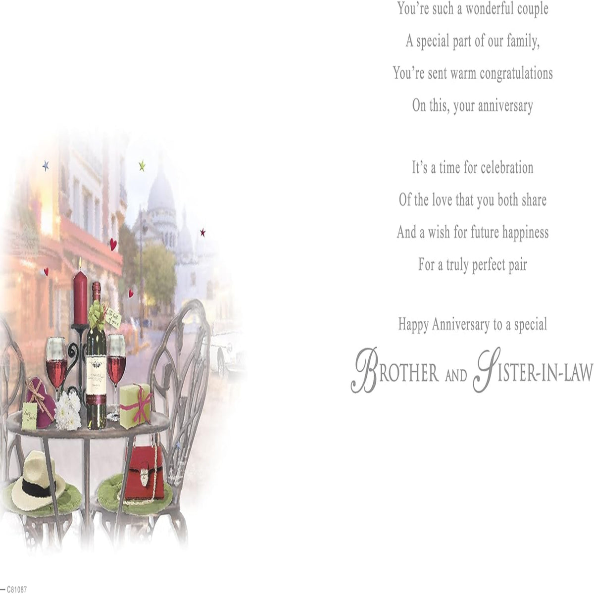 Regal Publishing Brother & Sister-in-Law Anniversary Card  -  Stunning Colourful Relaxing In The Sunshine   -   9 x 6 inches
