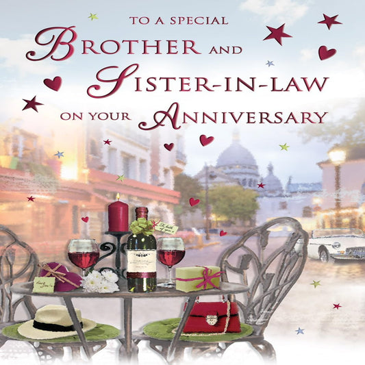 Regal Publishing Brother & Sister-in-Law Anniversary Card  -  Stunning Colourful Relaxing In The Sunshine   -   9 x 6 inches