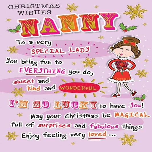 Regal Publishing Christmas Card for Nanny   -   9 x 6 inches
