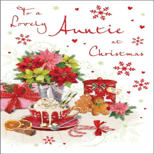 Regal Publishing Christmas Card for Auntie   –   Traditional    -   9   x   6 inches