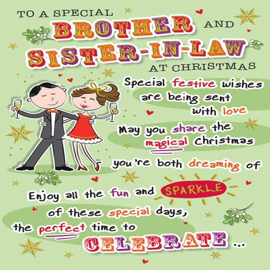 Regal Publishing Christmas Card for Brother & Sister-in-Law    -    9   x   6 inches
