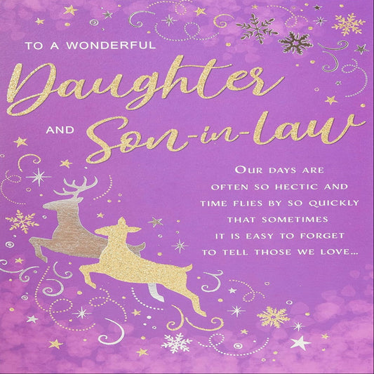 Regal Publishing Classic Christmas Card for Daughter & Son in Law   –  Traditional Festive Design  -  Multicoloured  -   9 x 6 inches