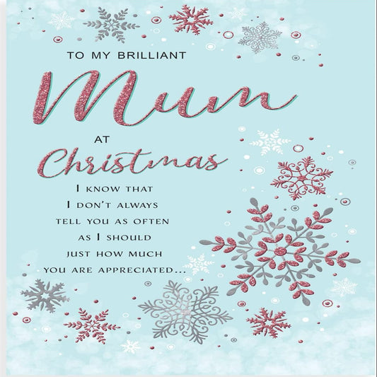 Regal Publishing Classic Christmas Card for Mum - 9 x 6 inches