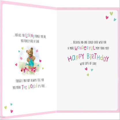 Regal Publishing Cute Birthday Card for Mum  -  9 x 6 inches