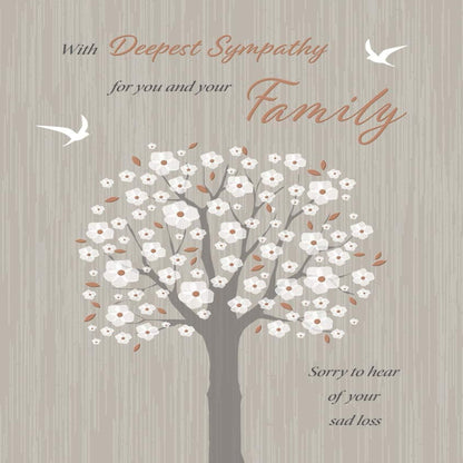 Regal Publishing Deepest Sympathy Card for You and Your Family  -  8 x 6 inches